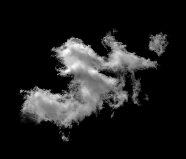 White clouds on black background