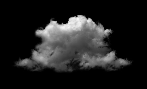 White clouds on black background