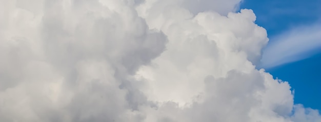 White clouds on blue sky background Natural backdrop