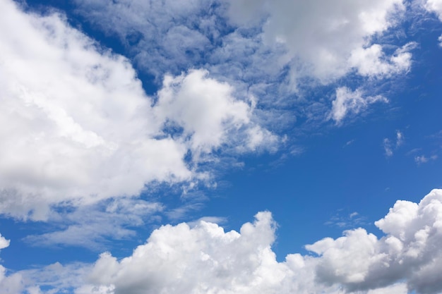 White clouds on blue sky background