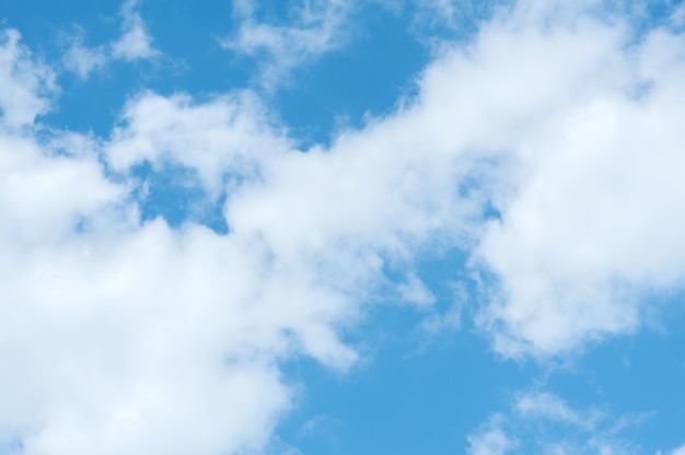 White clouds on blue sky background