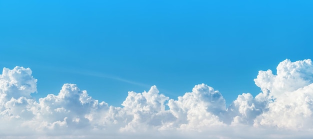 White clouds and blue sky background