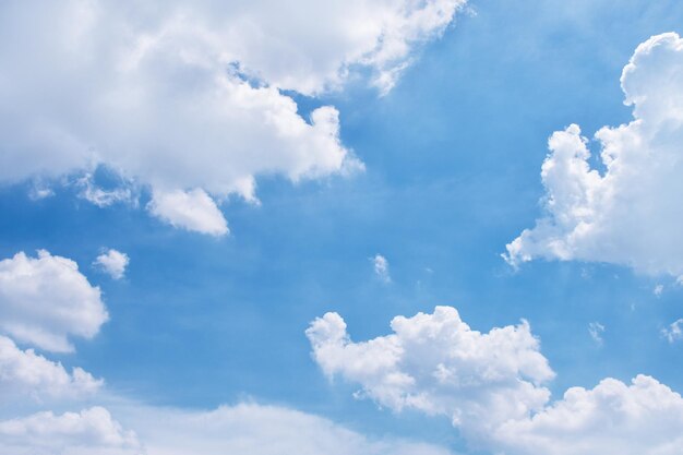 White clouds and blue sky background