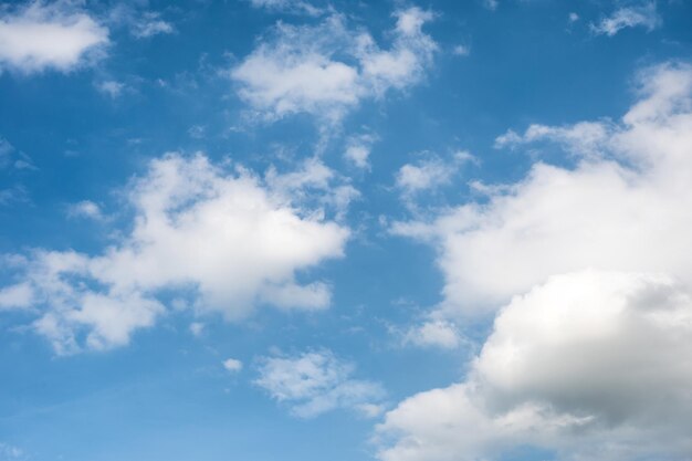 White clouds and blue sky background