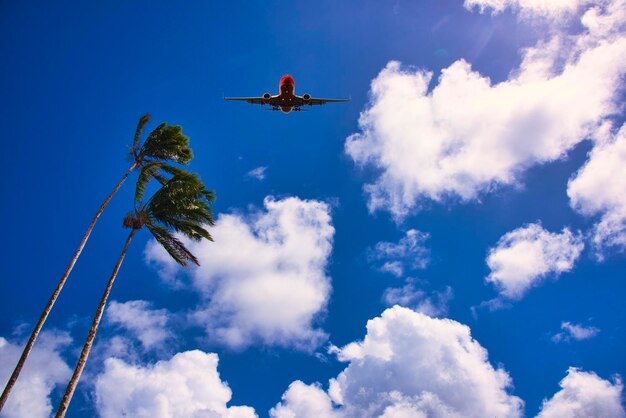 White clouds and blue sky of guam island on the move