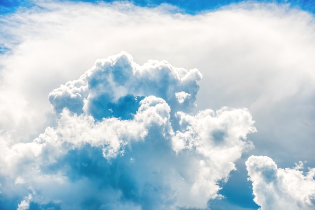 White clouds and blue sky. Natural background