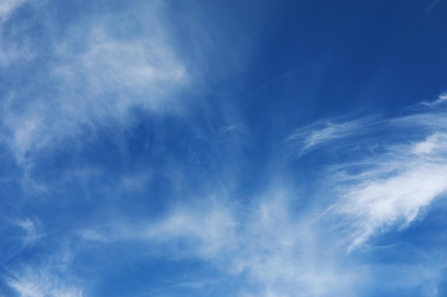 white clouds in the blue sky at noon summer