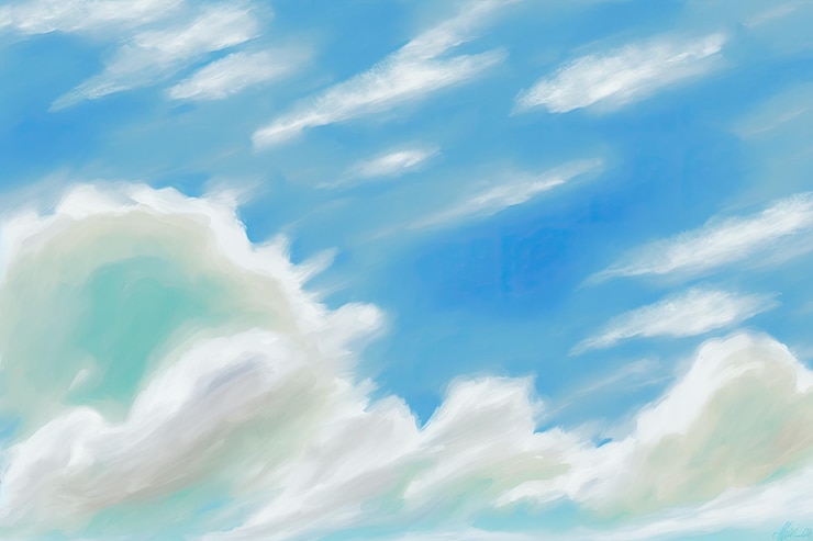 Photo 夏の白い雲と青い空 春の美しい曇りと平和 鮮やかなティールとシアンの巻雲 秋または春のスカイラインのある晴れた日が外にあります