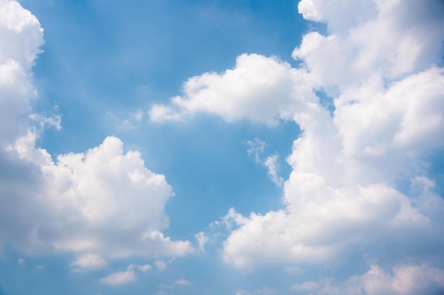 White clouds on blue sky in sunny day