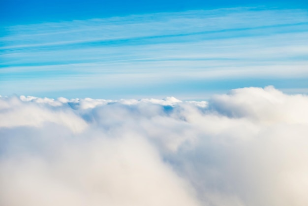 White clouds on blue sky