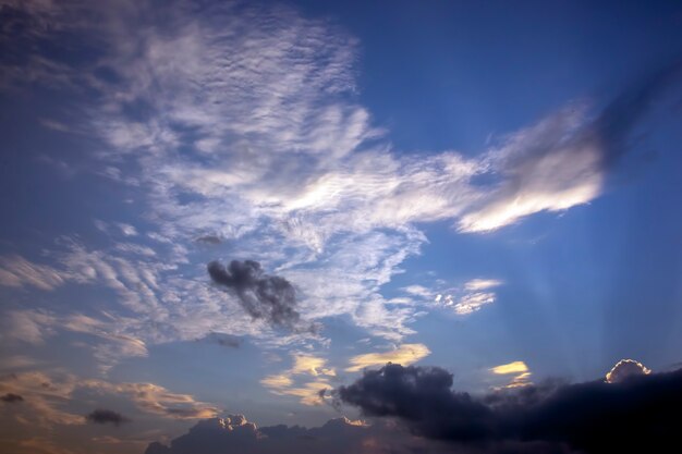 White clouds in the blue sky