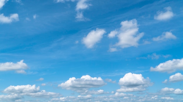 White clouds in the blue sky