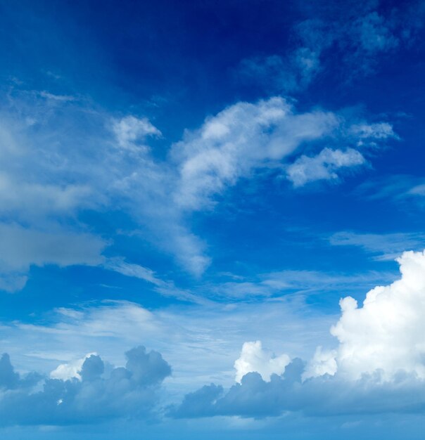 White clouds in blue sky