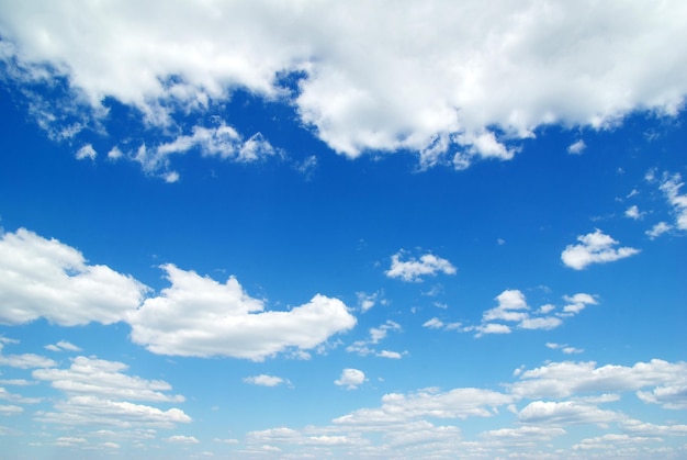 White clouds in blue sky