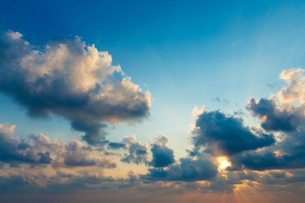 White clouds in blue sky