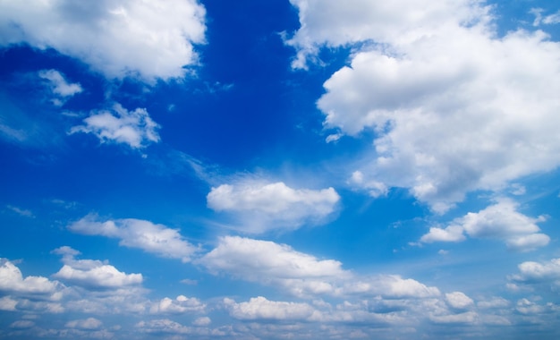 White clouds in blue sky