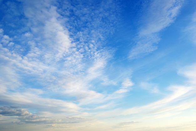 White clouds in blue sky