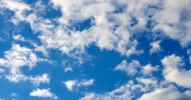 White clouds in blue sky