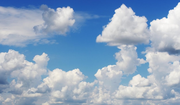 White clouds in blue sky