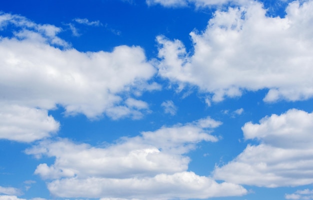 White clouds in blue sky