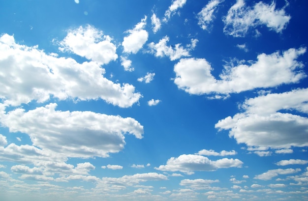 White clouds in blue sky