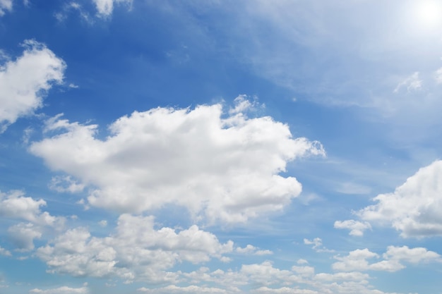 White clouds and blue sky