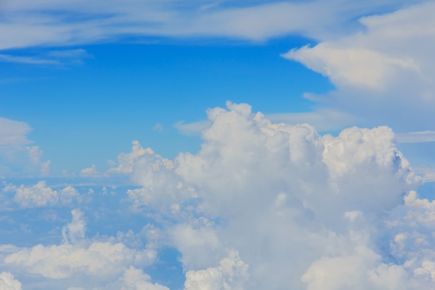 White clouds in blue sky 