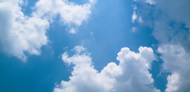 White clouds and blue sky