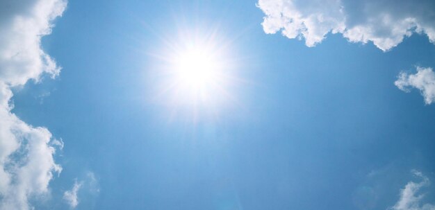 White clouds and blue sky