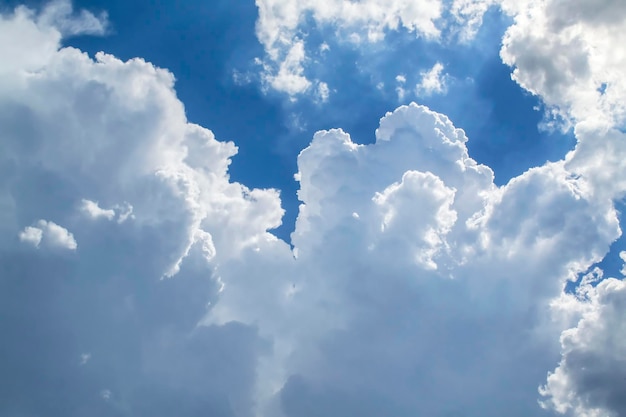 White clouds over blue sky