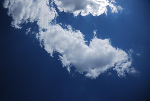 White clouds and blue sky