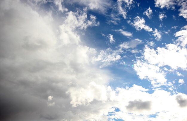 White clouds in the blue sky