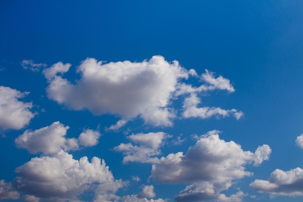 White clouds in a blue sky