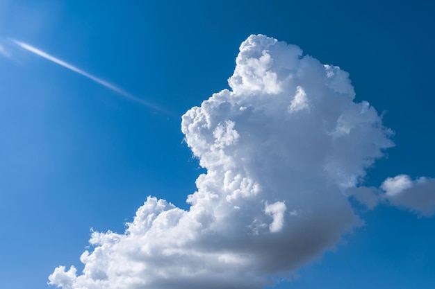 青い空の中の白い雲。