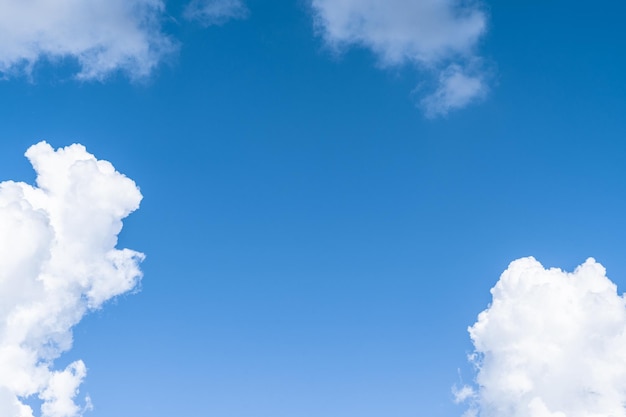 青い空の中の白い雲。