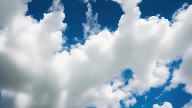 White clouds and blue sky