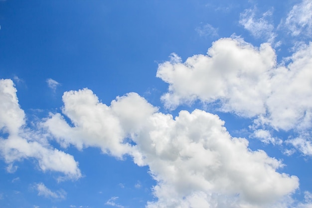 White clouds in the blue sky