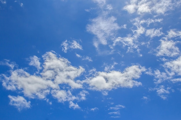 White clouds in the blue sky