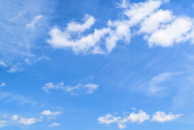 真っ青な空に白い雲。自然の美しさ。