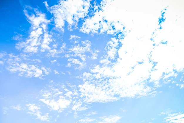 White clouds on Cloudy blue sky abstract nature background