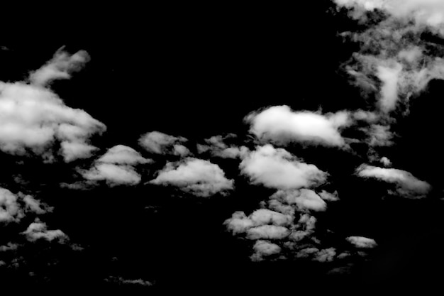 White clouds isolated on a black background. High quality photo