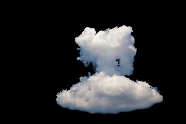 Photo white clouds isolated on a black background