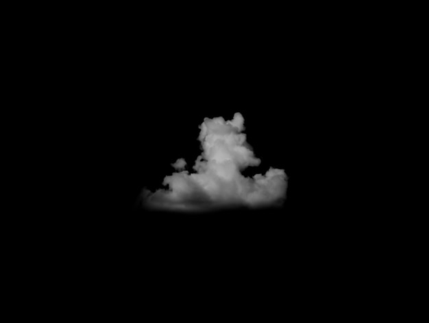 White Clouds Isolated on Black Background