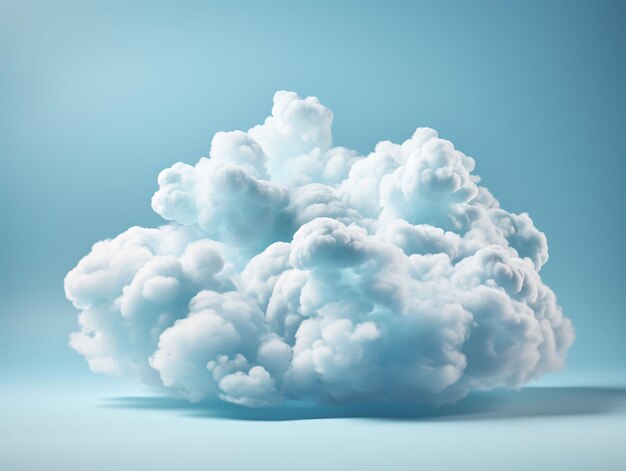 White clouds isolated on blue studio background fluffy cloud generative ai