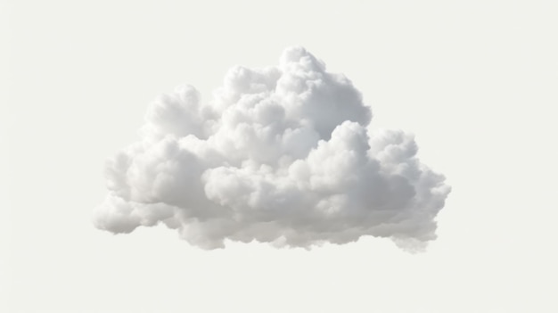 白い雲は白い背景に分離 生成 AI