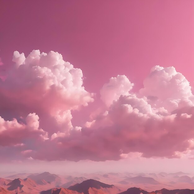 White clouds and pink background