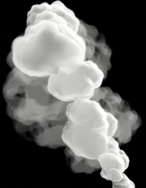 white clouds or smoke isolated on black background