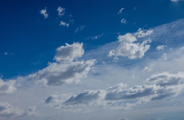 White clouds with blue sky background good weather.