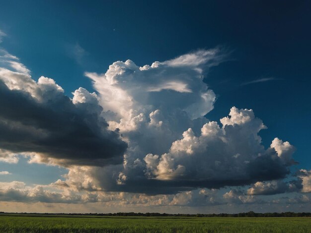 White clouds with blue sky behind background