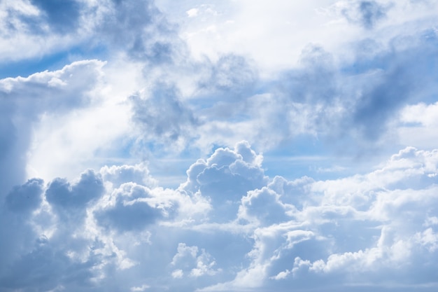 White clouds with blue sky